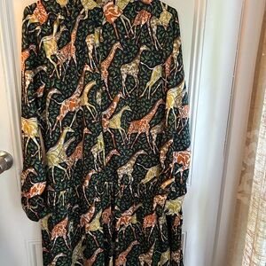 JCrew giraffe drop waist dress